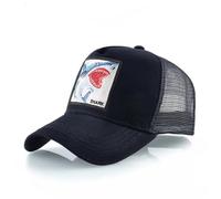 Gorra de Malla Deportiva Tiburón, Gorra de Béisbol con Bordados de Animales, Gorra de Pato con Parches para Hombre y Mujer (BK,L)
