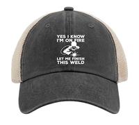 Gorra de papá Sí, sé Que Estoy en Llamas Déjame terminar Esta Soldadura Gorra de Camionero para Hombre Gorra de Malla Vintage para Verano