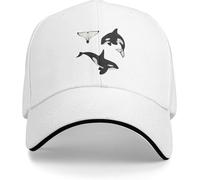 Gorra de Pegatina de Ballena Orca Clásica Gorra de Béisbol Casual de Moda Gorra Ajustable Hip Hop Gorras de Béisbol Unisex Personalizables