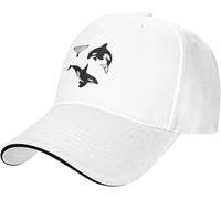 Gorra de Pegatina de Ballena Orca Vintage Gorra de Béisbol Casual de Moda Gorra Ajustable Hip Hop Unisex Gorras de Béisbol Personalizable Versátil