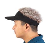 Gorra de peluca con visera,Gorra con visera para el cabello con gorra de béisbol ajustable con peluca en pico - Regalo para Navidad, cumpleaños, vacaciones, día del padre, accesorios para actividades
