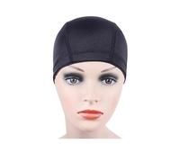 Gorra de peluca de red for el cabello sin pegamento for hacer pelucas Gorra de cúpula elástica de red de spandex Gorra de cúpula de malla(Black Dome cap M)