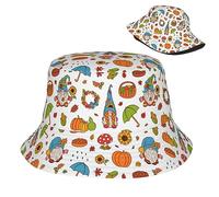 Gorra De Pesca Calabazas De Gnomo Cosecha Otoño Impermeable Sombrero De Pescador Moda Bucket Hat para Aire Libre Cámping El Tiempo Libre