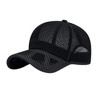 Gorra de pesca para hombre, sombrero de senderismo, gorra de béisbol transpirable, gorra de verano, gorra de paja para mujer, para playa, viajes, golf, caza, pesca, senderismo, Negro , Talla única