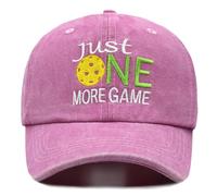 Gorra de pickleball, regalos de pickleball para hombres y mujeres, gorra de béisbol bordada ajustable lavada, rosa, Talla única