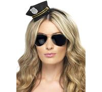 Gorra De PolicÃa Con Vincha Smiffys Negra En Prop Disfraz