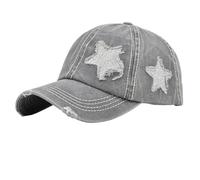 Gorra de protección solar para senderismo para mujer, gorra de béisbol con cola de caballo, gorra de moño despeinado, gorra de camionero, para mal día de pelo, ajustable, para papá, pesca, playa, gris