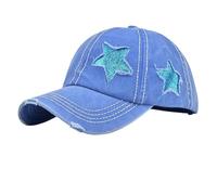 Gorra de protección solar para senderismo para mujer, gorra de béisbol con cola de caballo, gorra de moño despeinado, gorra de camionero, para mal día de pelo, ajustable, para papá, pesca, playa, azul