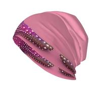 Gorra de Punto sin Visera para Adultos con Estampado de Playa de Arena Rosa, Estilo cálido, Adecuada Tanto para Hombres como para Mujeres.