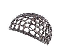 Gorra de red para mujer, hecha a mano, color sólido, gorra de dormir para artista, gris, Talla única