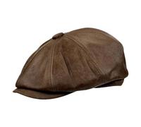 Gorra de Repartidor de Periódicos Boina de Cuero con Gorra Vendedor periódicos, Color sólido, Sombrero Pintor, Desgastado, diseño Texturizado, Informal(Khaki)