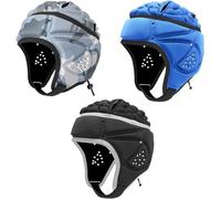 Gorra de rugby de cobertura completa, transpirable, ligera, acolchada, para jóvenes, niños, adultos, fútbol, patinaje (3 piezas)