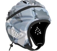 Gorra de rugby Scrum de cobertura completa, transpirable, ligera, acolchada, para jóvenes, niños, adultos, fútbol, patinaje (color azul camuflaje)