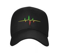 Gorra de Sol Unisex Personalizada Classic Heartbeat Jamaica Reggae Music Pulse Baseball Cap para Hombres y Mujeres Gorra Ajustable para papá Gorras Snapback al Aire Libre Regalo