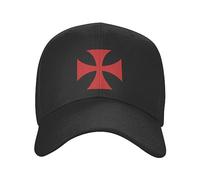 Gorra de Sol Unisex Punk Unisex Knights Templar Cross Gorra de béisbol Adulto Medieval Crusader Ajustable Sombrero de papá Mujeres Hombres Protección Solar Gorras Snapback Regalo