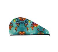 Gorra de terciopelo coral SamLng con mapa del mundo, perfecta para el hogar, viajes, fiestas en la piscina, playas, baños y mucho más