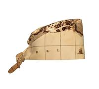 Gorra de trabajo ajustable con estampado de mapa del mundo, transpirable, adecuada para uso en deportes de trabajo y otros lugares, color negro