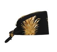 Gorra de trabajo ajustable con estampado de piña dorada, transpirable, adecuada para su uso en deportes de trabajo y otros lugares