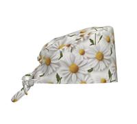 Gorra De Trabajo Unisex, Margarita Blanca Linda Flor Gorros De Chef Cómodo, Transpirable Head Caps para Mujer Adulto