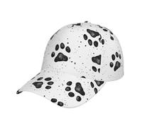 Gorra deportiva con estampado de huellas de perro, gorra de béisbol lavada, ajustable, perfil bajo, clásico, para papá para hombres y mujeres, Patrón de pata de perro, talla nica