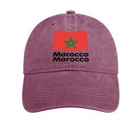 Gorra Deportiva Hombre Ligera Marruecos Bandera Nacional Transpirable con Banda para El Sudor Partido De Fútbol