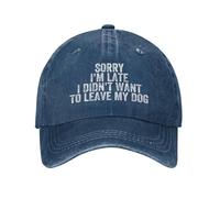 Gorra Deportiva, Lo Siento, llego Tarde. No quería Dejar a mi Perro. Gorras Hip Hop Deportivo, Adjustable Sombrero Ocio para Deportes Motociclet Tenis Deporte