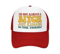 Gorra Deportiva,No Siempre Soy una Perra, Solo bromeo. Vete a la Mierda. Visera Sombrero Cómoda,Transpirable Gorra de Deportes para Deportes Motociclet Caza