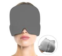 Gorra dinámica de terapia de frío con ajuste ergonómico para aliviar la presión del cuero cabelludo eficazmente (doble capa gris)