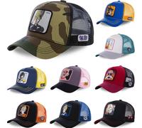 Gorra Dragon Ball Buu Goku, gorra de viaje de verano con visera, gorra bordada de Hip-Hop para hombre, visera de sol, gorra de malla ajustable para camionero KAME ALL YELLOW