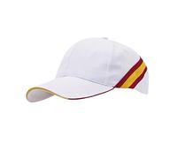 Gorra España Algodón 100%, Regulable, para Deportes, Golf, Padel, Tenis, Uso Diario. (Blanca)