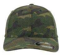 Gorra Flexfit Lavada Verde Camo Forma Original Curvada Papá Camuflaje