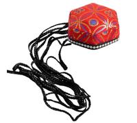 Gorra hexagonal con detalles trenzados | Trenzas decorativas con decoraciones de lentejuelas para artistas de eventos culturales, teatro y festivales de música