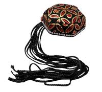 Gorra hexagonal con detalles trenzados | Trenzas decorativas con decoraciones de lentejuelas para artistas de eventos culturales, teatro y festivales de música