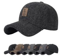 Gorra Hombre Curved Brim Cap de béisbol Protector con Hebilla Trasera Ajustable Forro Banda Gorra cálido Trampero piloto Sombreros Kent Visera esquí Caza Winter Cadet Trapper