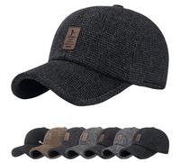 Gorra Hombre Curved Brim Cap de béisbol Protector con Hebilla Trasera Ajustable Forro Banda Gorra cálido Trampero piloto Sombreros Kent Visera esquí Caza Winter Cadet Trapper