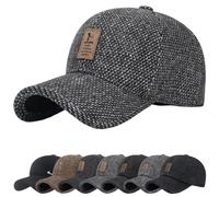 Gorra Hombre Curved Brim Cap de béisbol Protector con Hebilla Trasera Ajustable Forro Banda Gorra cálido Trampero piloto Sombreros Kent Visera esquí Caza Winter Cadet Trapper