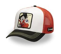 Gorra Hombre y Mujer, Gorra Trucker Dragon Ball, Ajustable mediante el Snapback, Blanco/Naranja/Negro, Talla única
