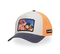 Gorra Hombre y Mujer, Gorra Trucker Dragon Ball, Ajustable por Snapback Talla TU Gris Oscuro/Beige/Naranja
