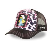 Gorra Hombre y Mujer, Gorra Trucker Los Pitufos, Ajustable mediante el Snapback, lila / negro, Talla única