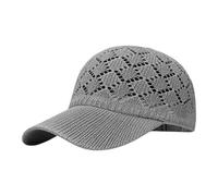 Gorra hueca transpirable pequeña a la moda versátil gorra de béisbol para mujer gorra de béisbol para mujer con purpurina, gris, Talla única