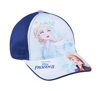 Gorra Infantil de Frozen - Color Azul Oscuro - Apta de 2 a 8 Años - Combina Algodón y Poliéster - Gorra para Niños de Anna y Elsa con Velcro Trasero Ajustable - Producto Original Diseñado en España