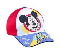 Gorra Infantil de Mickey Mouse - Color Rojo - Apta de 2 a 8 Años - Combina Algodón y Poliéster - Gorra para Niños con Velcro Trasero Ajustable - Producto Original Diseñado en España