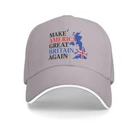 Gorra informal de camionero "Make America Great Britain Again" color gris.