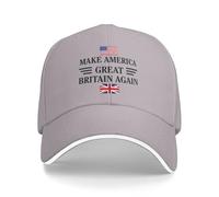 Gorra informal de camionero "Make America Great Britain Again" color gris.