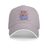 Gorra informal de camionero "Make America Great Britain Again" color gris.