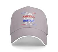 Gorra informal de camionero "Make America Great Britain Again" color gris.