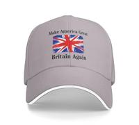 Gorra informal de camionero "Make America Great Britain Again" color gris.