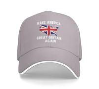 Gorra informal de camionero "Make America Great Britain Again" color gris.