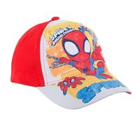 Gorra Marvel Spider-Man Amazing Friends, Diseño Infantil, Rojo y Blanco