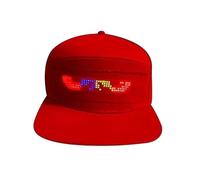 Gorra modificable, sombrero de señalización LED,Gorra de béisbol ajustable con LED frío | Cómoda pantalla desmontable Sombrero con pantalla LED para edición de moda, fácil de usar, para uo, rojo, M